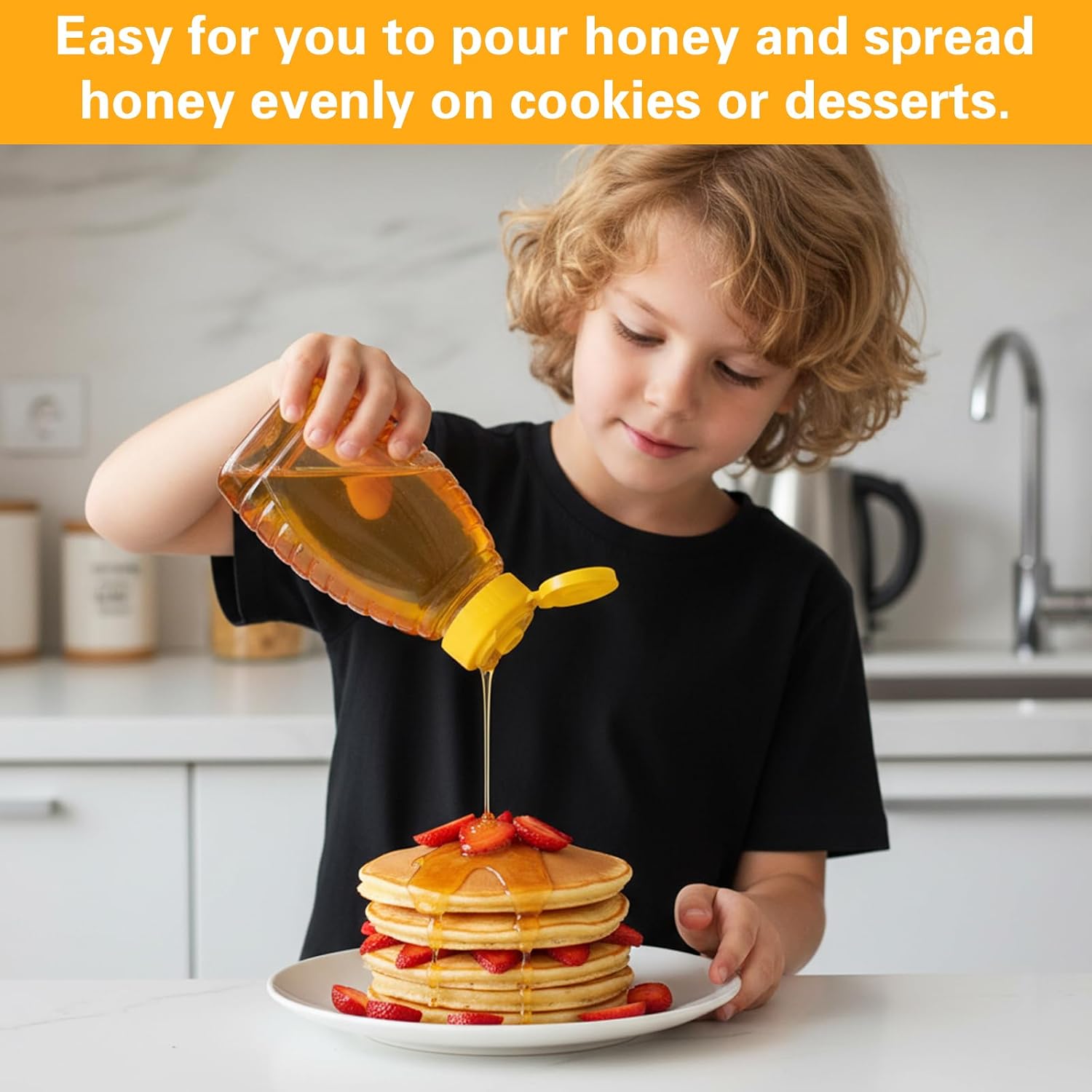 2 Pc Honey Squeeze Bottle 180ml Empty Plastic Honey Bottle Honey Dispenser