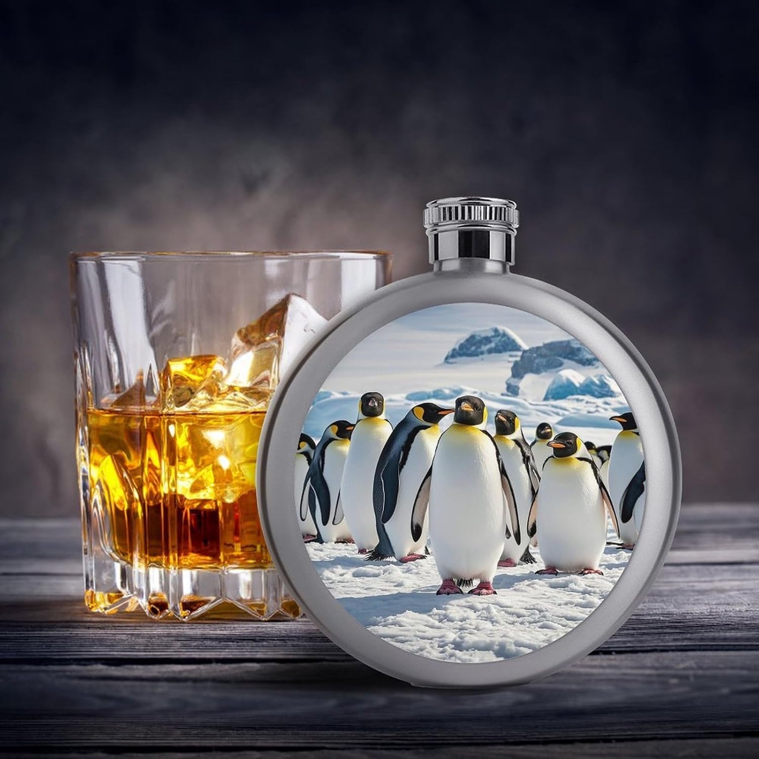 Cute Penguin Stainless Steel Flagon to 5 Oz with Screw Cap,Hip Flask for Men–Whiskey & Liquor Pocket Flask,Alcohol Flagon for Camping Drink Sports Outdoor Wine Bottle