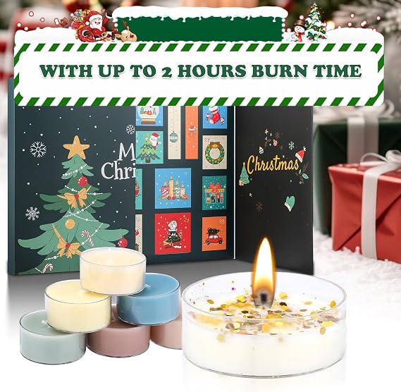 Candle Advent Calendar 2025 Women, 22 Scented Candles Tealight with 4 Merry Christmas Candles, Tealight Advent Calendar 2025, Thoughtful Christmas Candle Gift for Mom, Wife, Girlfriend