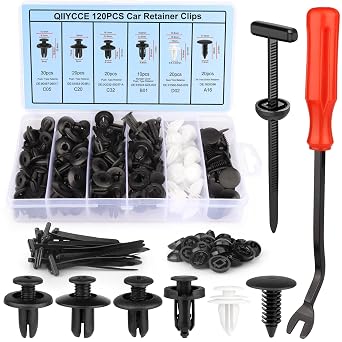 150PCS Car Clips & Plastic Rivets - 7 Popular Sizes, Fits Bumpers, Fenders & Most Car Models, Ideal for Body Fixing & Replacement