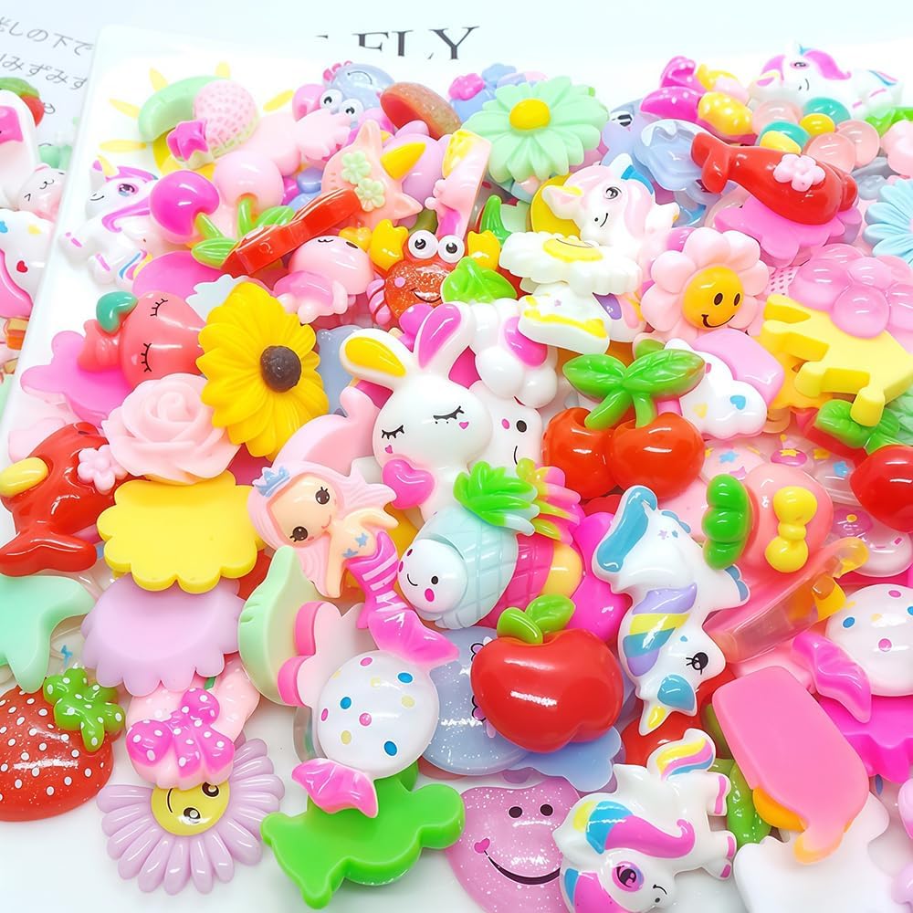 50Pcs Cute Jewelry Making Charms Anime Beads Flatback Resin Charms Cute diy Crafts Accessories Animal Beads image 3