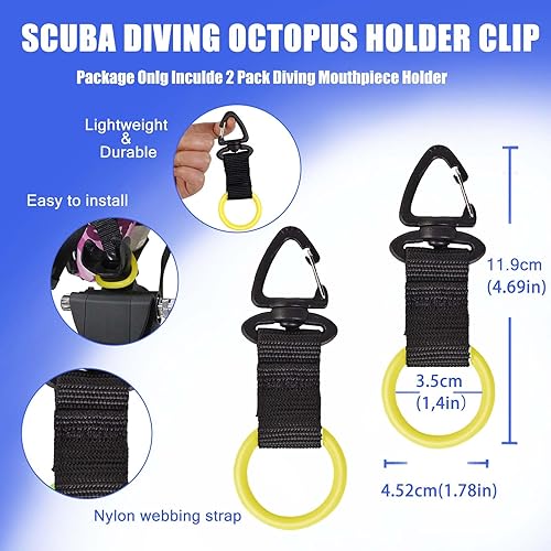 Miniatura 4 de JUSTOOP 2 piezas de silicona de alta calidad, soporte regulador para boquilla de pulpo, soporte de correas para buceo