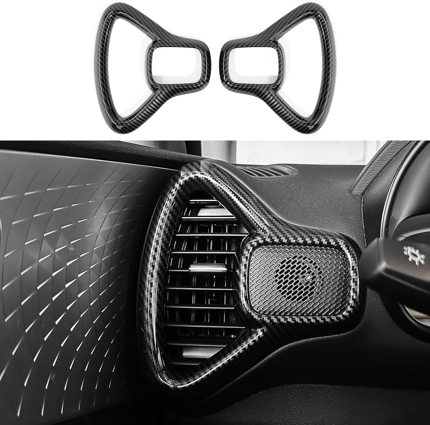 YOUTOOCAR 2PCS Side Air Vent Covers Compatible with Kia Soul 2020-2026 Accessories (Carbon Fiber Pattern)