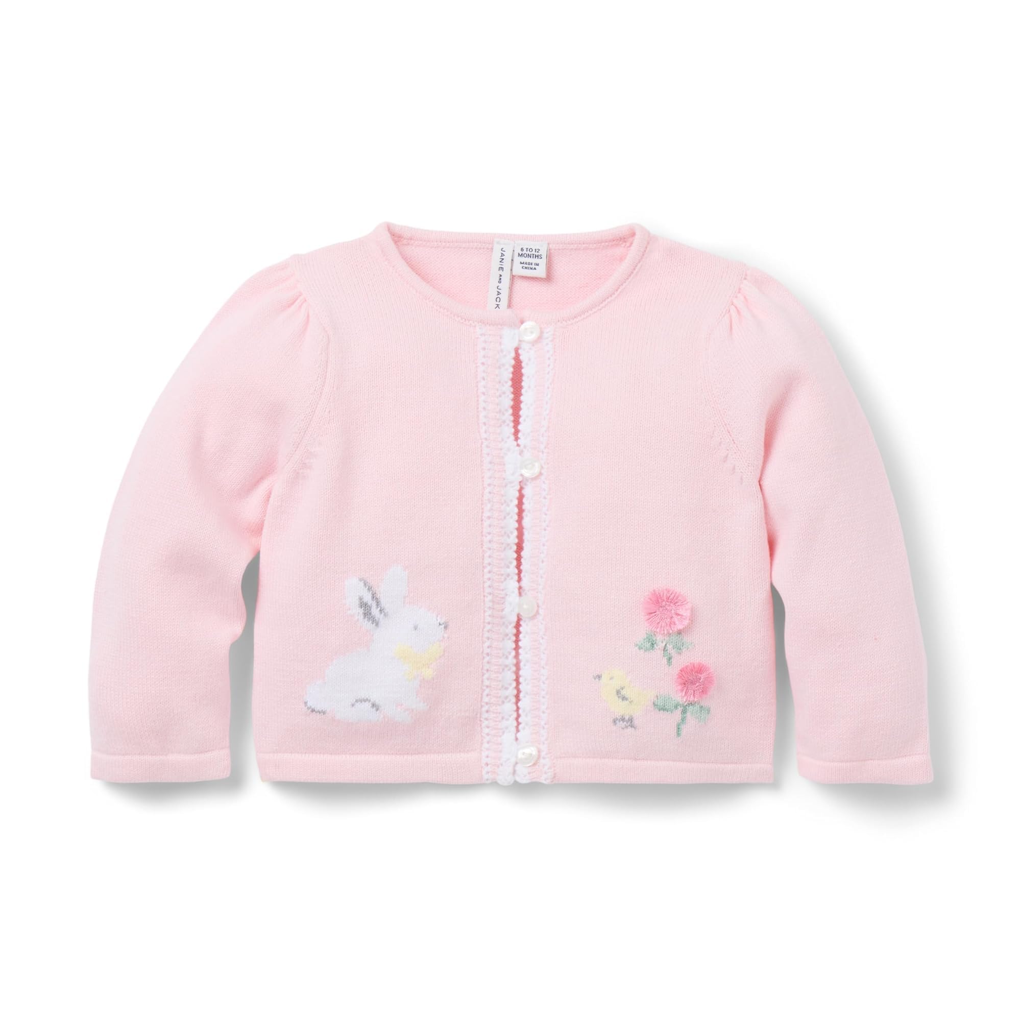 Janie and Jack Baby Girls' Bunny Cardigan (Infant), Pink