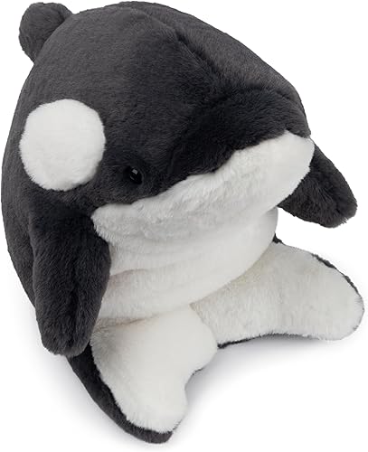 GUND Flynn Orca Ballena de peluche, animal de peluche prémium de ballena para edades de 1 año en adelante, negroblanco, 10 pulgadas