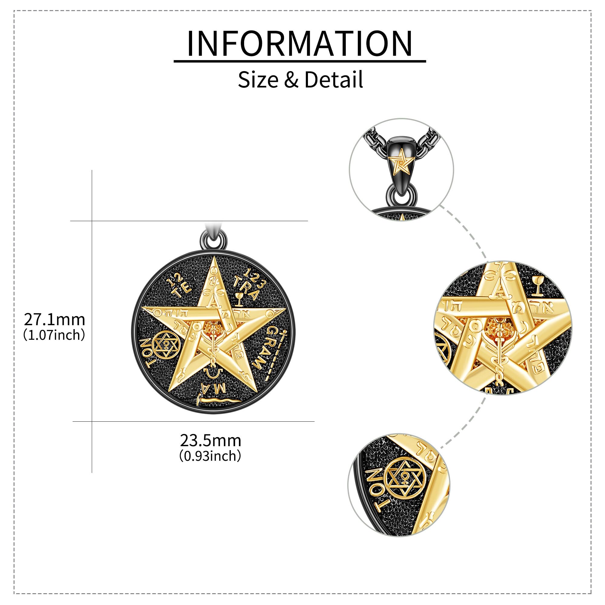 DAYLINLOVE Tetragrammaton De Plata Argent Sterling 925 Pendentif Tétragramme Collier Symbole de Jéhovah Collier Protecteur Bijoux Cadeaux pour Hommes Parcourir cette page, Sterling Silber, Argent