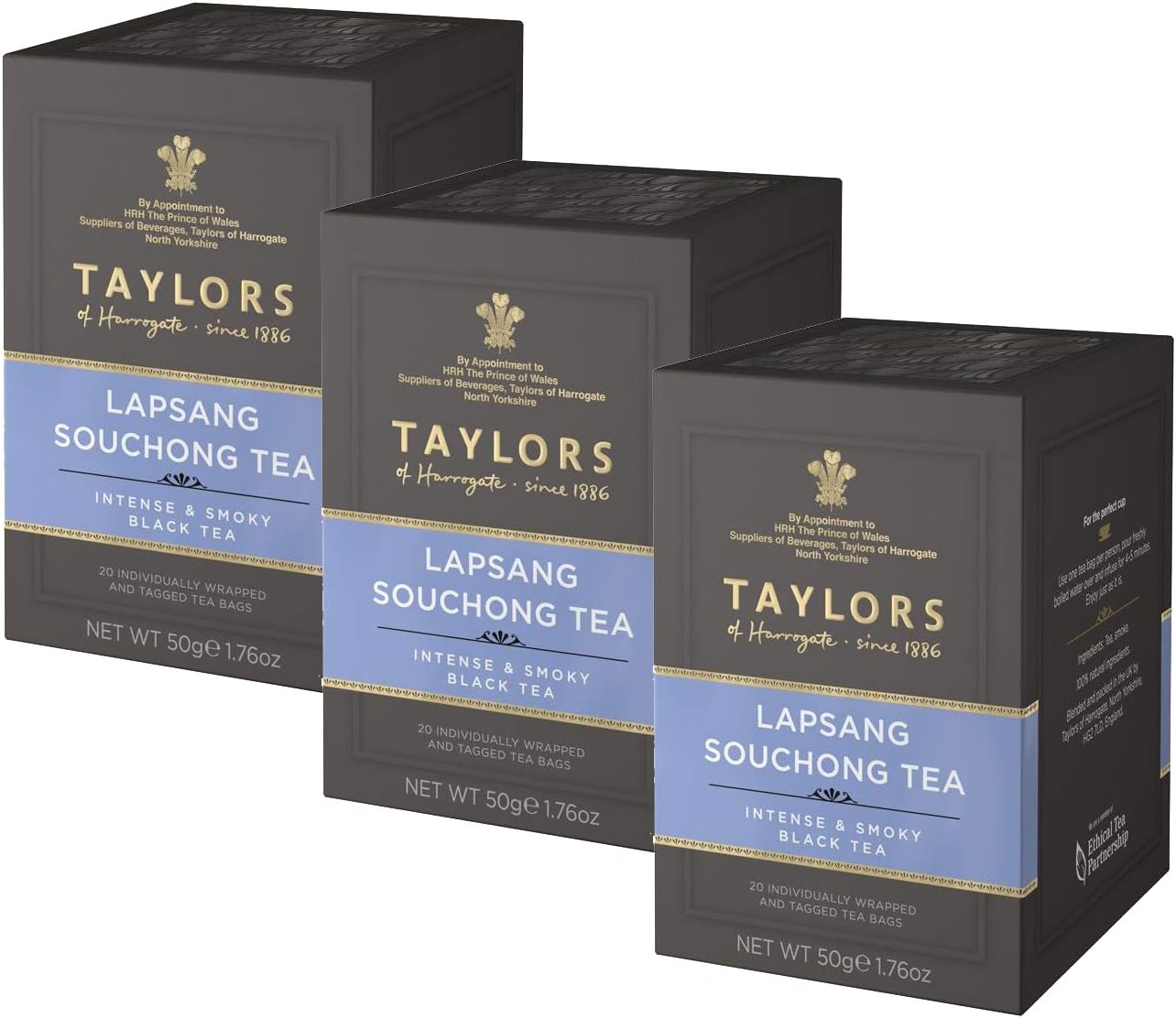 Taylors of Harrogate Lapsang Souchong Tea 20 Wrapped & Tagged Tea Bags