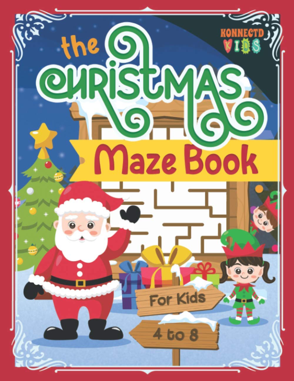 The Christmas Maze Book: Fun Christmas Maze Puzzle Book for Kids ages 4-8: 1 (Christmas Activity Books)