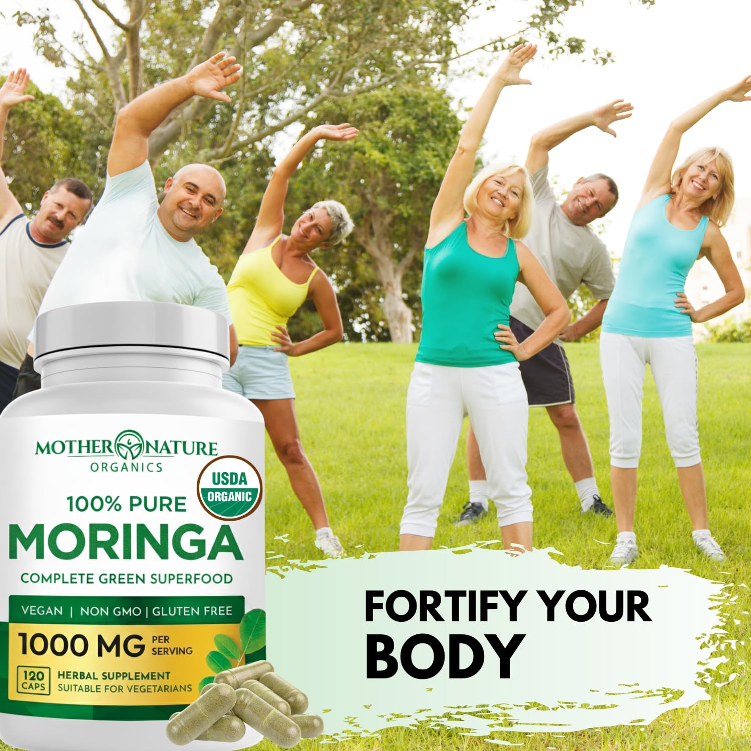 Organic Moringa Capsules, USDA Moringa Leaf Powder 1000mg, 120 Vegan Caps — Amazon image 5
