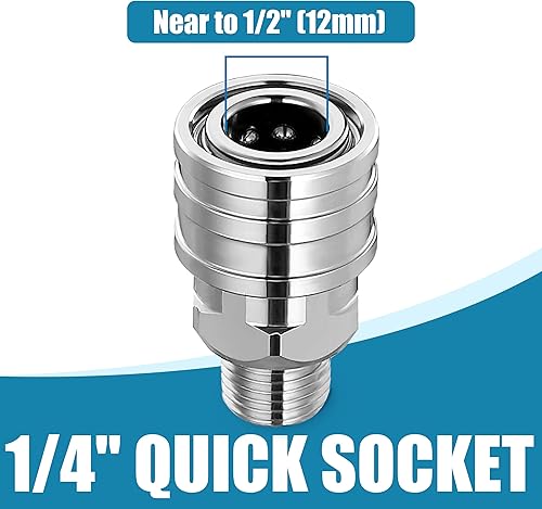 Miniatura 4 de JOEJET Accesorios para lavadora a presión de 14 pulgadas, adaptador de lavadora a presión de acero inoxidable, enchufe de conexión rápida de 14