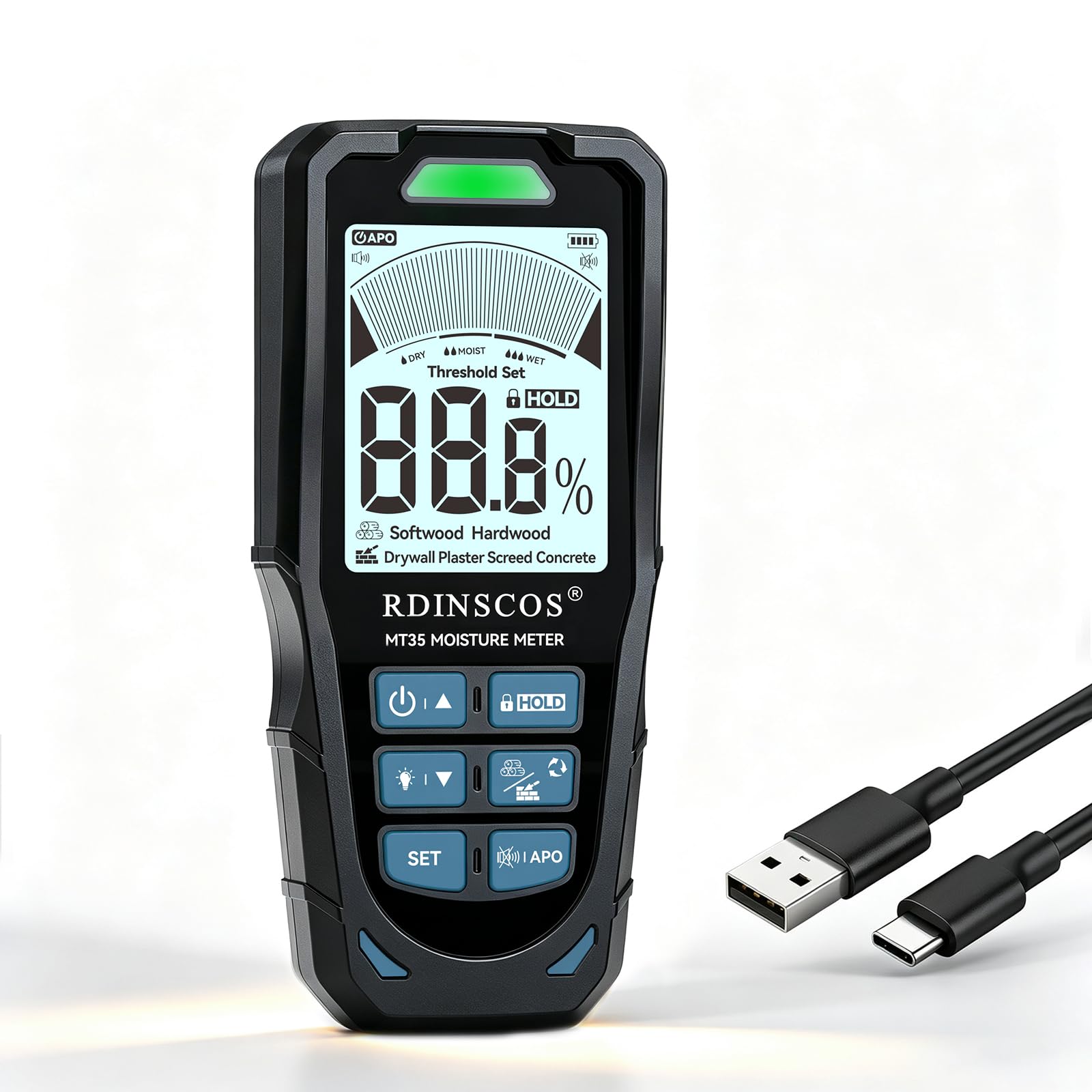 RDINSCOS Pinless Moisture Meter — Amazon image 10