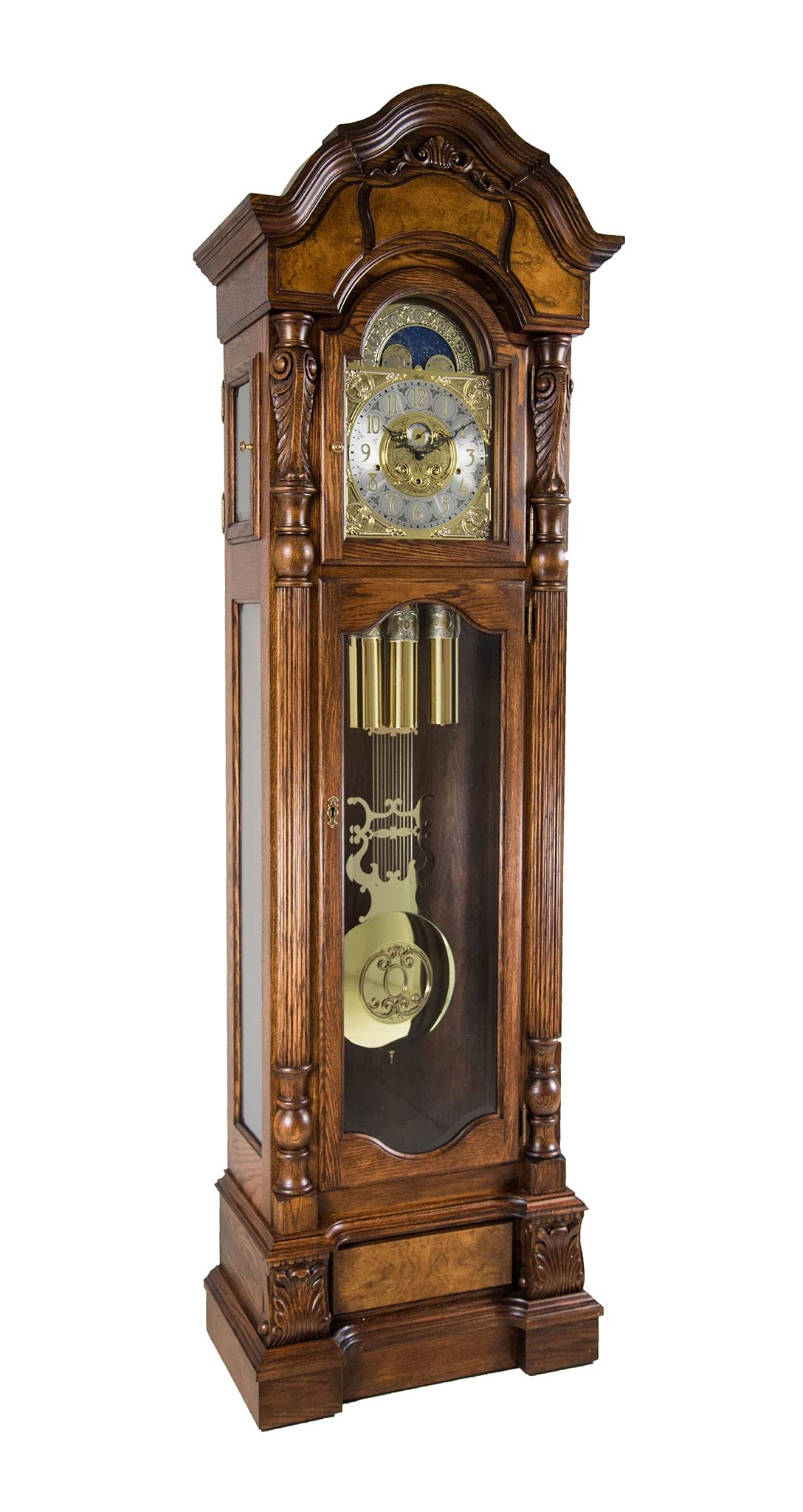 Anstead Dark Oak Grandfather Clock by Hermle Clocks
