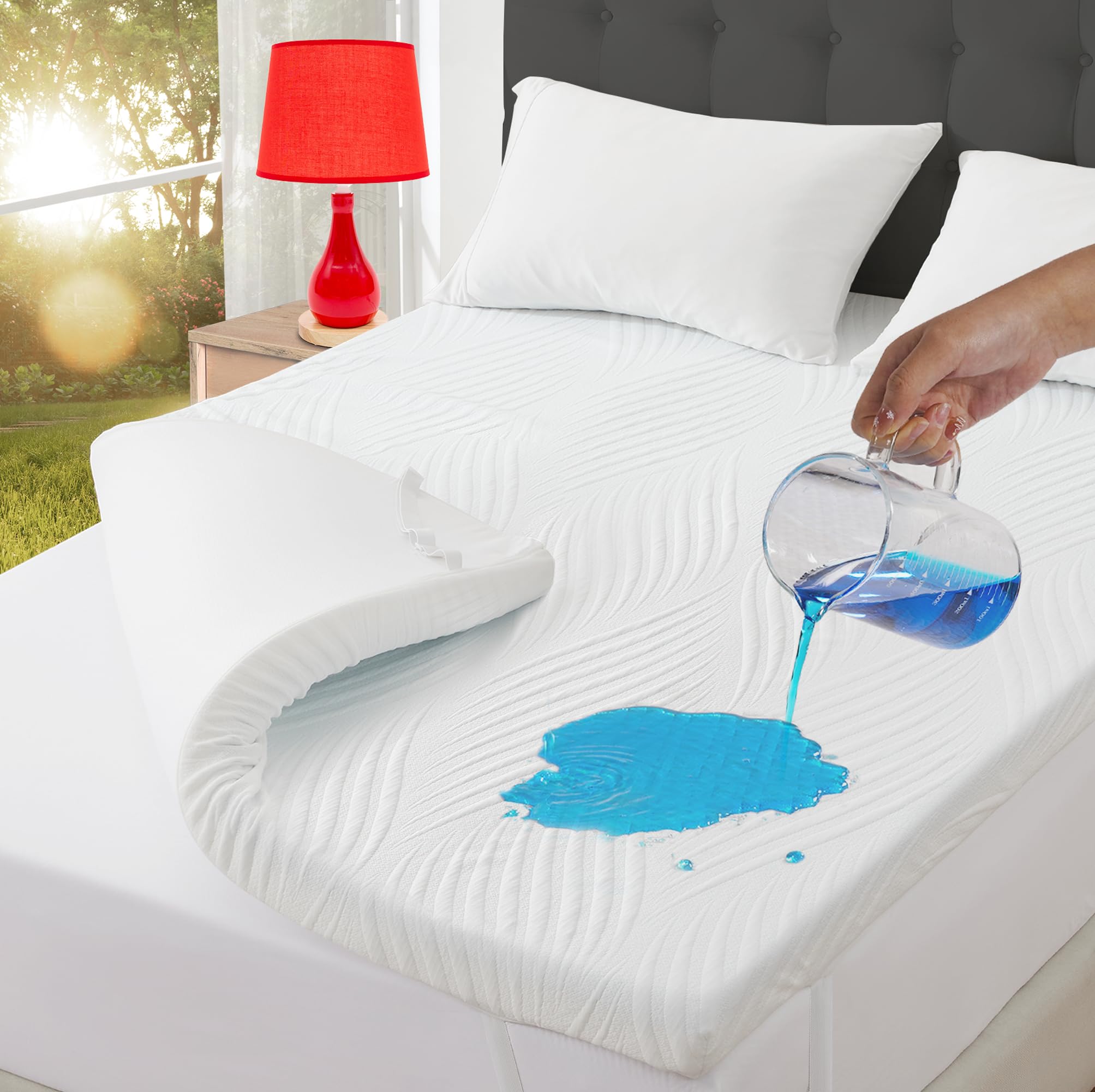 3 Inch Gel Memory Foam Mattress Topper Full Size,Waterproof Mattress Pad Cover for Pressure Relief, Bed Protector Topper with Removable ?Soft & Sleep Peacefully