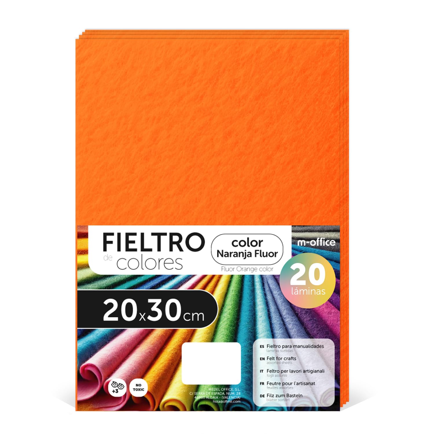 Fieltro para Manualidades, Fieltro de Colores, Suave y Flexible, Material para Costura, Telas Patchwork, Ideal para proyectos DIY, artesanía o decoración, 20x30cm - m-office (rojo, 10 uds) — view 31