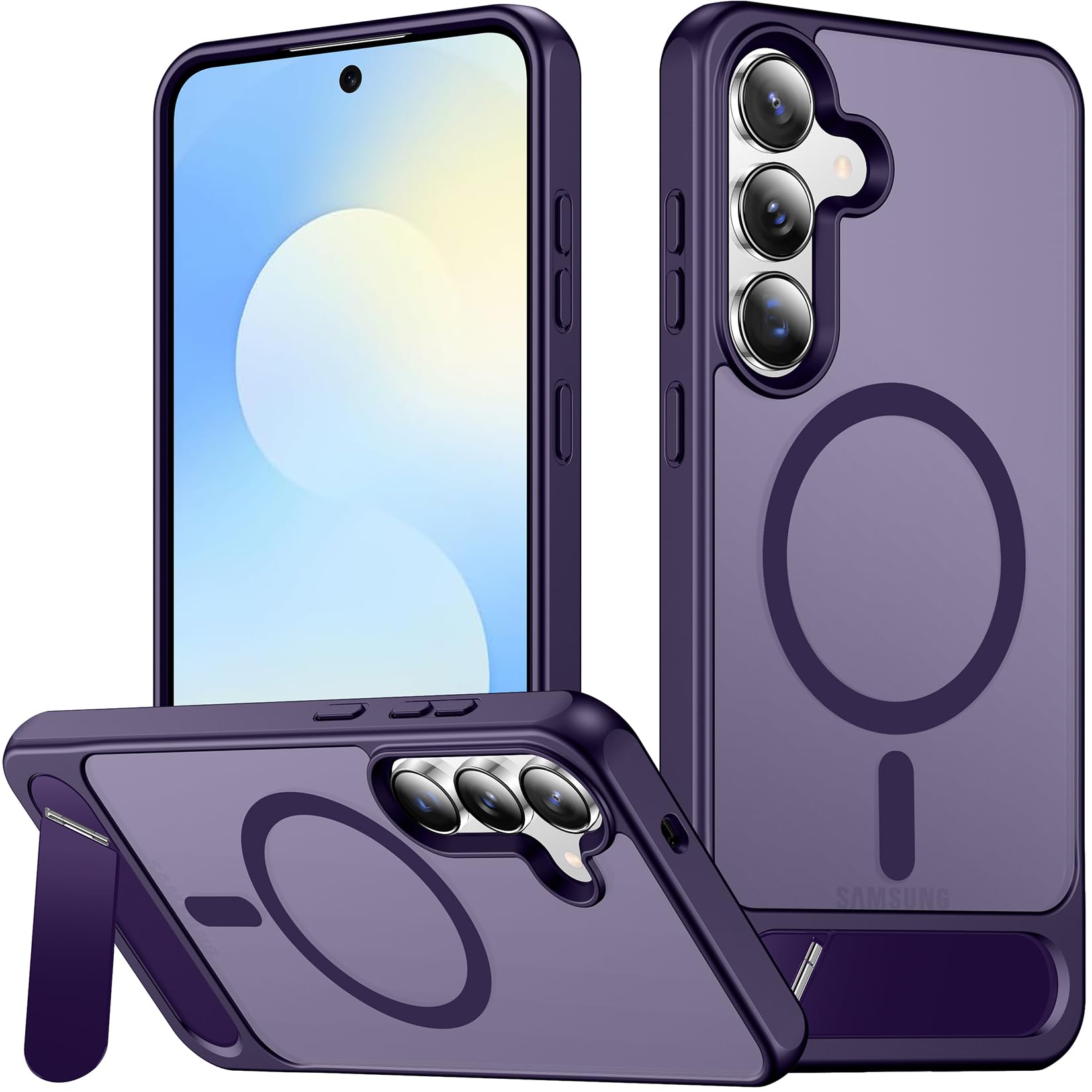 SPIDERCASE for Samsung Galaxy S25 FE Case,Built-in Stand,Purple