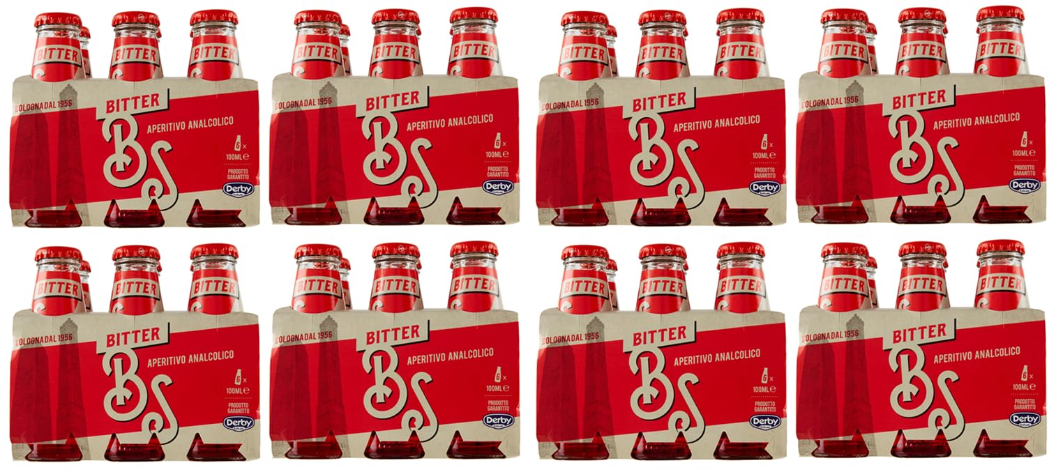 Bitter Salfa Lot de 48 bouteilles jetables en verre pour apéritif italien sans alcool 10 cl + 1 boîte de thé glacé San Benedetto au citron sans sucre 330 ml