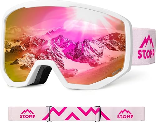 STOMP Gafas de esquí y snowboard 100% protección UV400, lentes reemplazablescorreas para hombres, mujeres y jóvenes