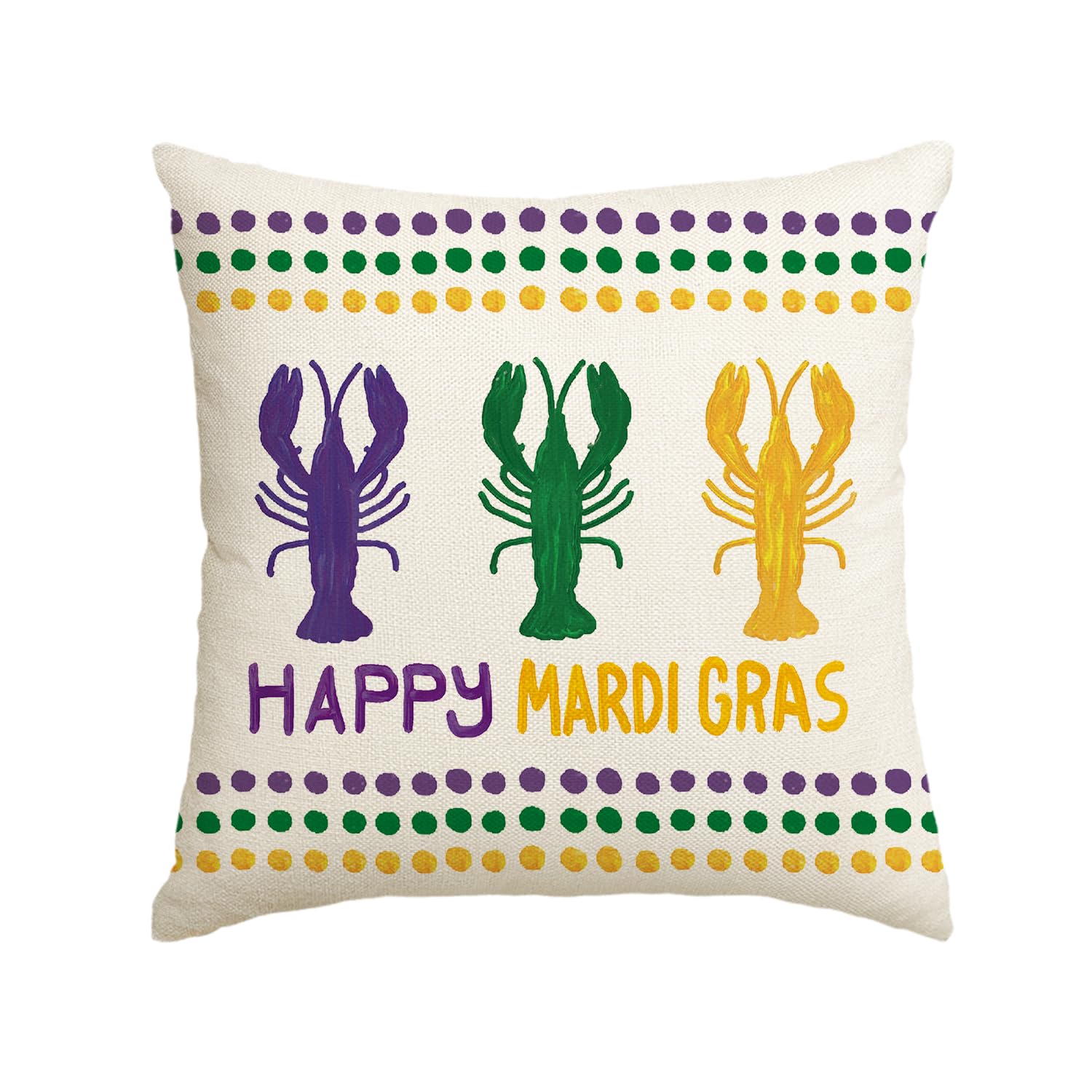 Housse de coussin Mardi Gras 45 cm motif écrevisses coloré
