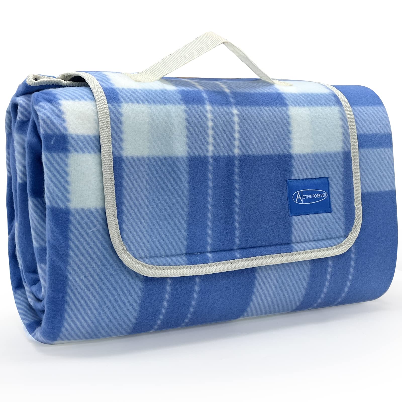 ACTIVE FOREVER Picnic Blanket Portable, 150x195cm Large Outdoor Rug with Waterproof Backing, Picnic Mat with Carrying Handle, Suitable for Camping, Travel, Park, Beach, Garden, Family Gathering โ image 1