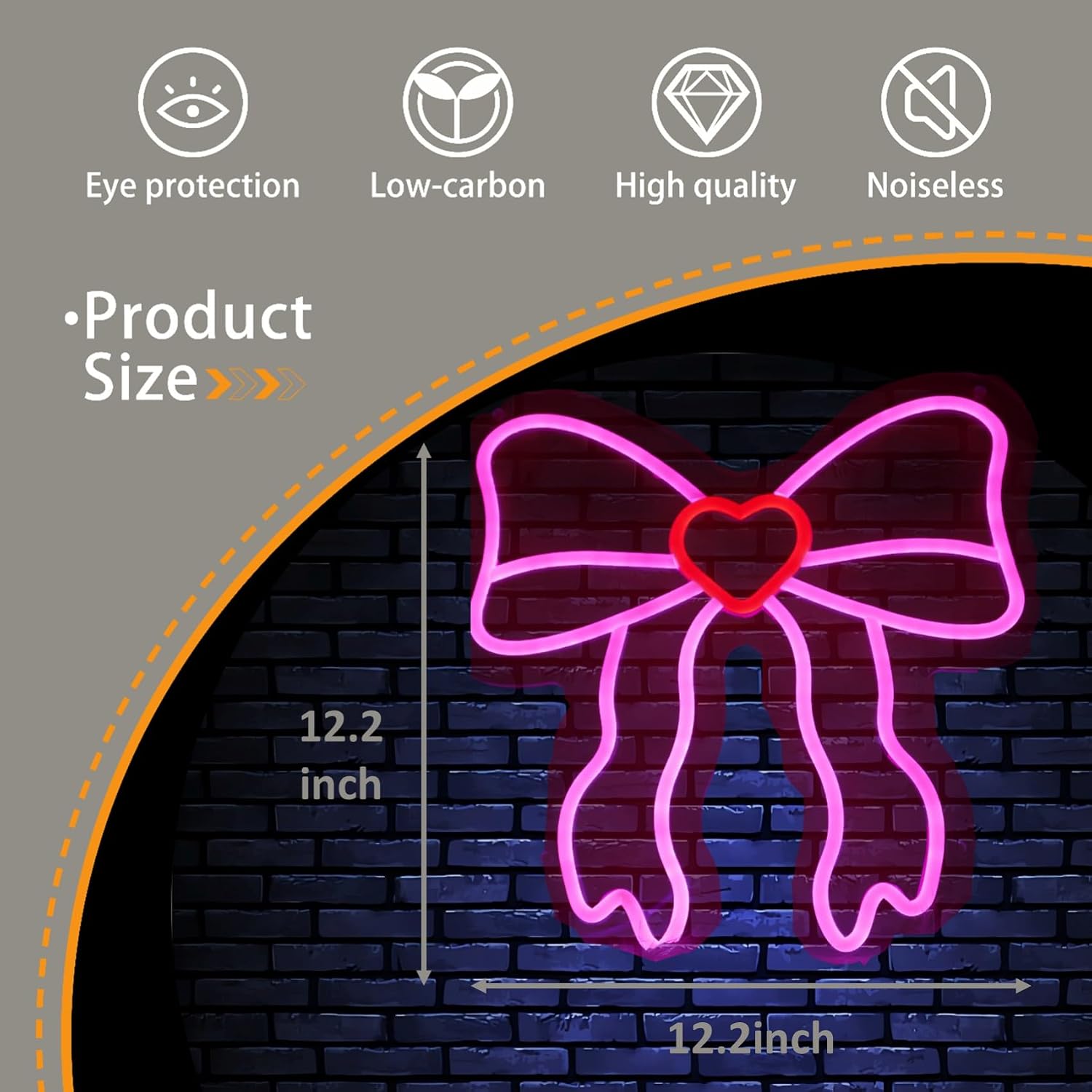 Pink Ribbon Bow LED Neon Sign Bedroom, Women Room Neon Light Sign Coquette Aesthetic Home Wall Preppy Dorm Beauty Room Salon Decor Party Bar Decoration Gift for Her image 4