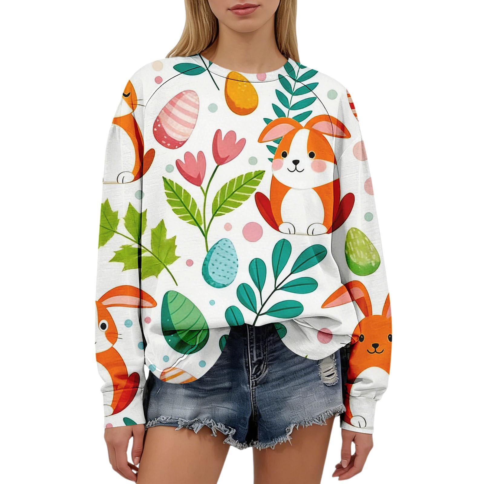 Cocila Sweatshirt Sudadera con Capucha para Mujer, Manga Larga, Estampado De Conejito Sudaderas Mujer Largas Y Anchas Gris Burdeos Primavera Chaqueta Navidad Morada Navideño Verde Marron Vestido