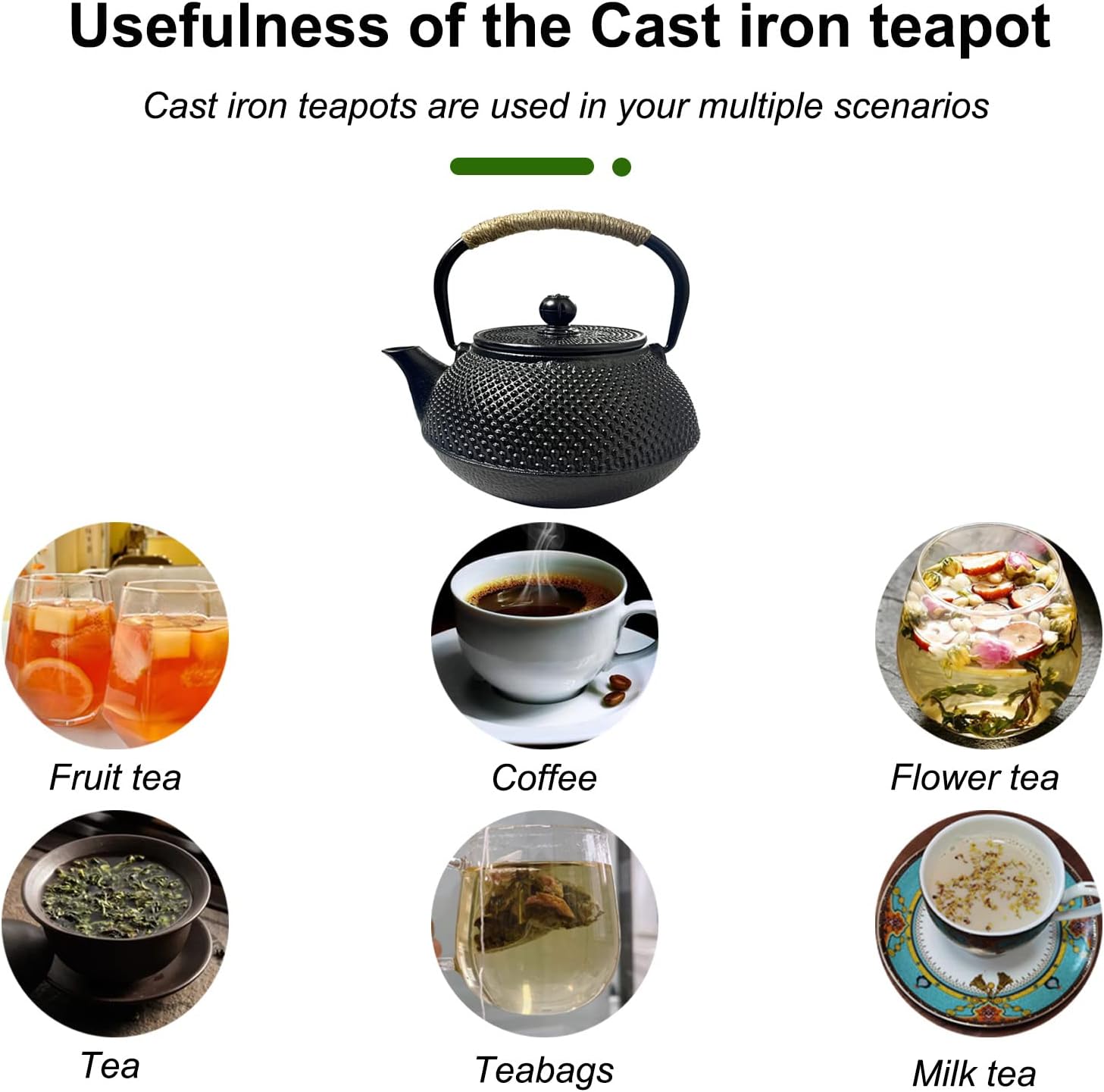 Japanese Tetsubin Cast Iron Teapot,Tea Kettle Pot with Stainless Steel Infuser,TeaPot Stovetop Safe,Father's Day Gifts 30 oz/900 ml