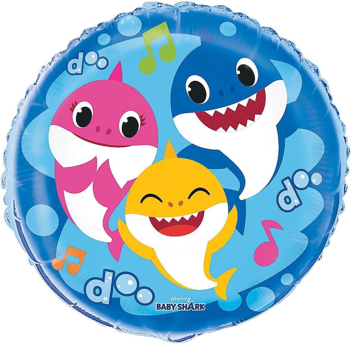 Multicolor Baby Shark Round Foil Balloon - 18" (1 Pc.) - Vibrant and Eye-Catching Decor for Kids' Parties