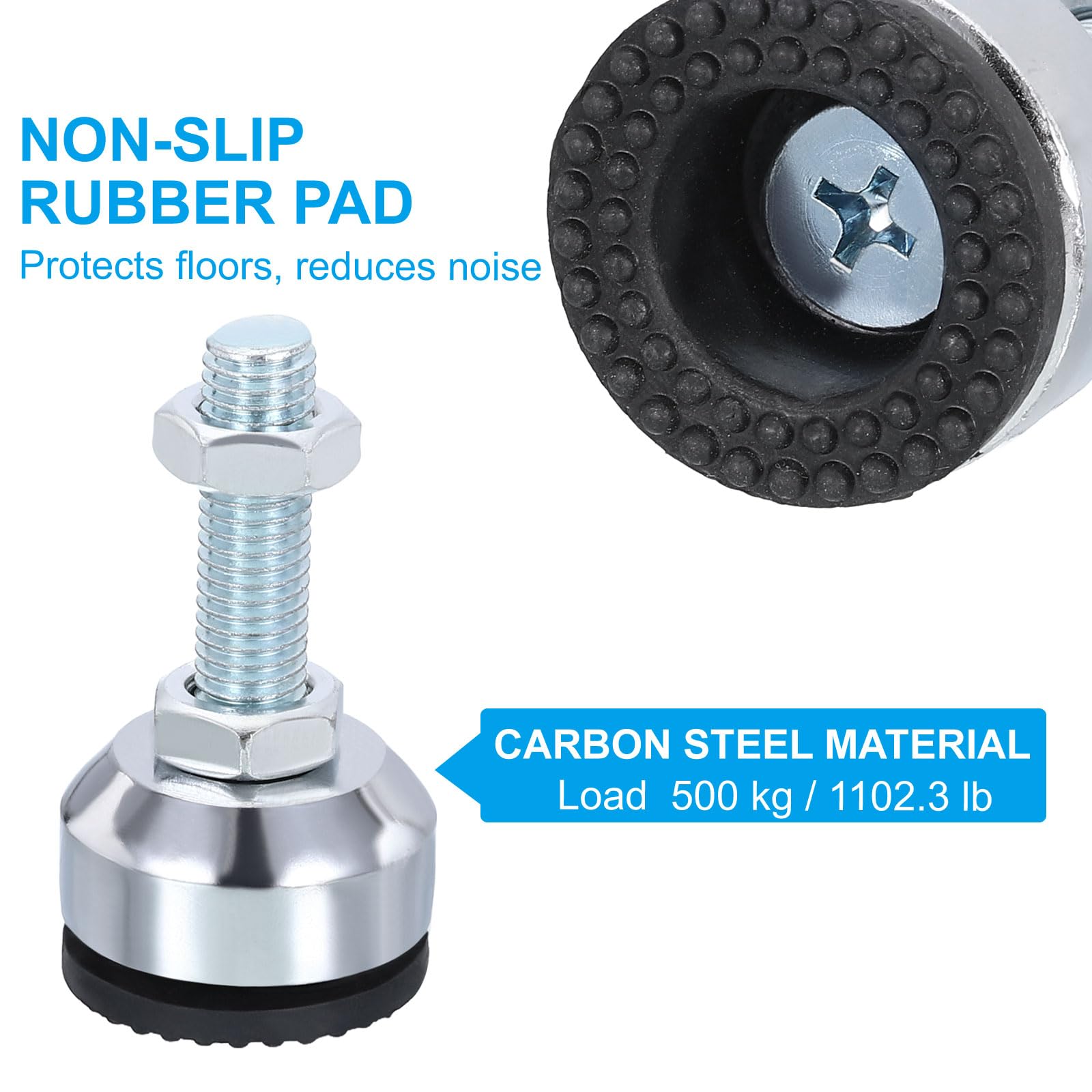 PATIKIL Furniture Leveling Feet 2.8" Dia Base M12 Thread - Image 3