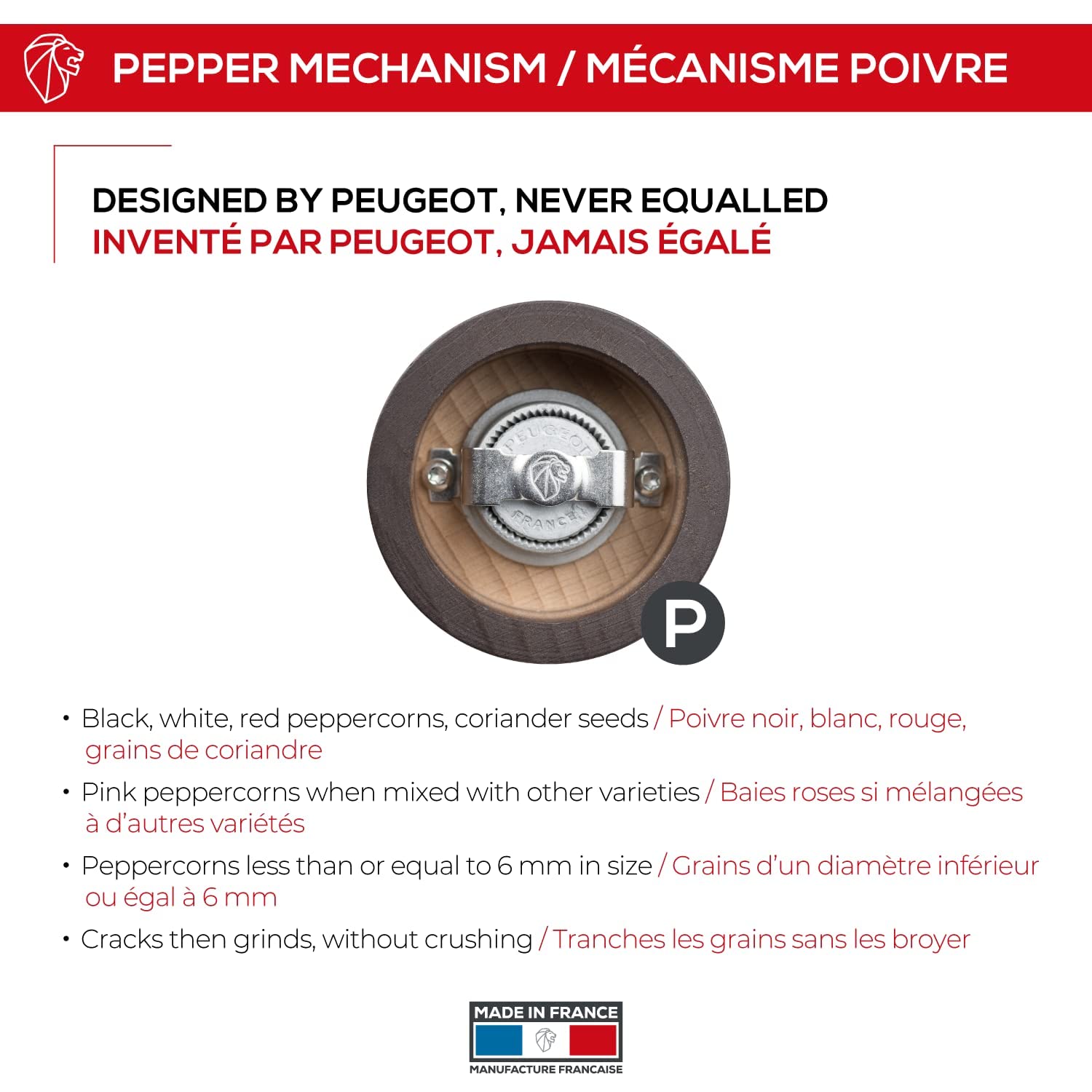 Peugeot Legno Scuro Pepper Mill Macina Pepe. 508 Millimetri (20 ") di Altezza. Venduto singolarmente.
