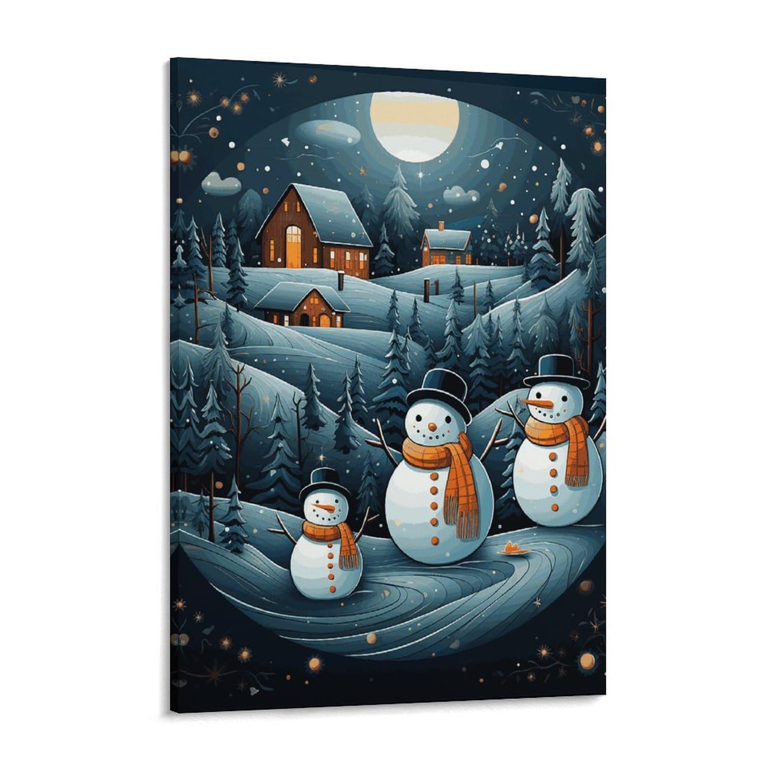 Christmas Santa Penguin Canvas Wall Art for Bedroom 12x16inch Canvas Prints Artwork for Walls Modern Picture Artwork Painting for Living Room Aesthetic Wall Paintings for Bathroom Kitchen Off