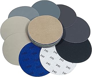 36PCS 5 Inch #240-#7000 Hook and Loop Wet Dry Sanding Discs 240/320/600/1000/1500/2500/3000/5000/7000 Grit Compatible for Random Orbital Sander Sanding Grinder (36 PCS 5 inch #240-#7000)