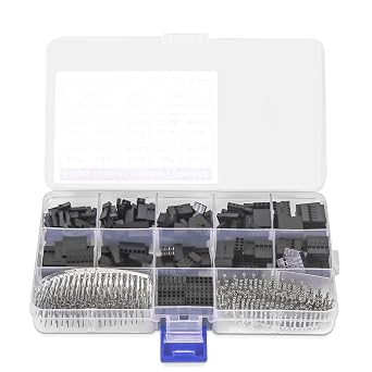 620PCS 2.54mm Pitch Row Type Connectors with Male/Female Pin Connector Kit, Cable Jumper Wire Pin Header Housing Kit