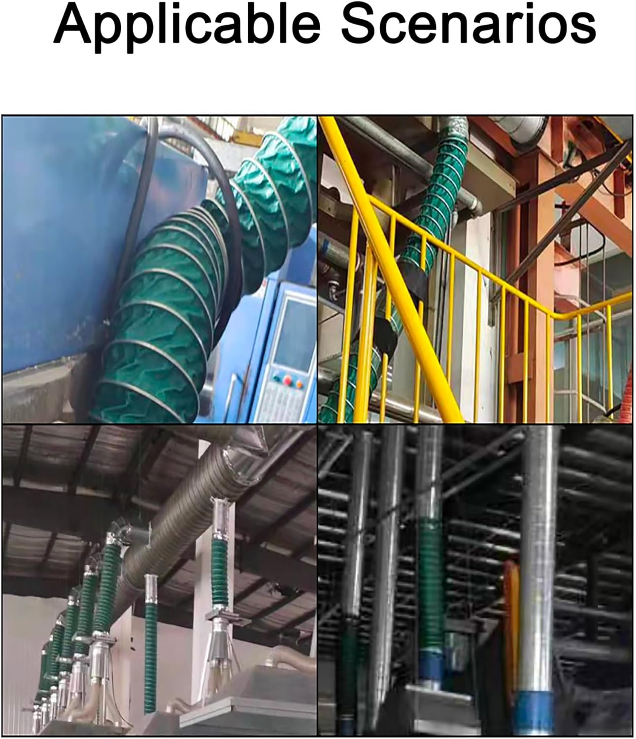 Three-Proof Cloth Flexible Duct Hose, Commercial Flexible Vent Pipe for Kitchens/Bathrooms/Workshops/Greenhouses, Cuttable Ducting(L-500cm)(80mm)