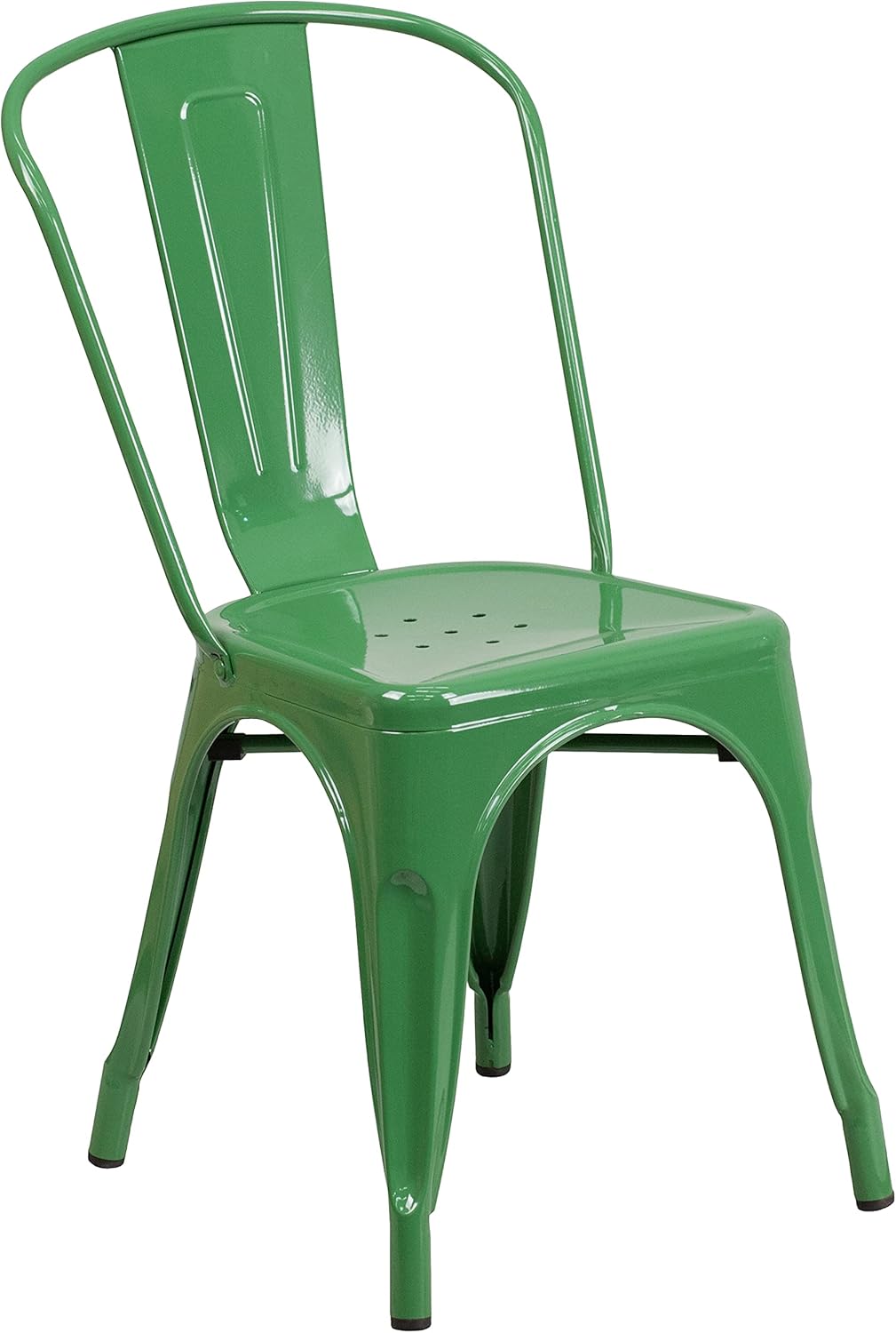 Flash Furniture Commercial Grade 31.5" x 63" Rectangular Green Metal Indoor-Outdoor Table Set with 4 Stack Chairs : Patio, Lawn & Garden
