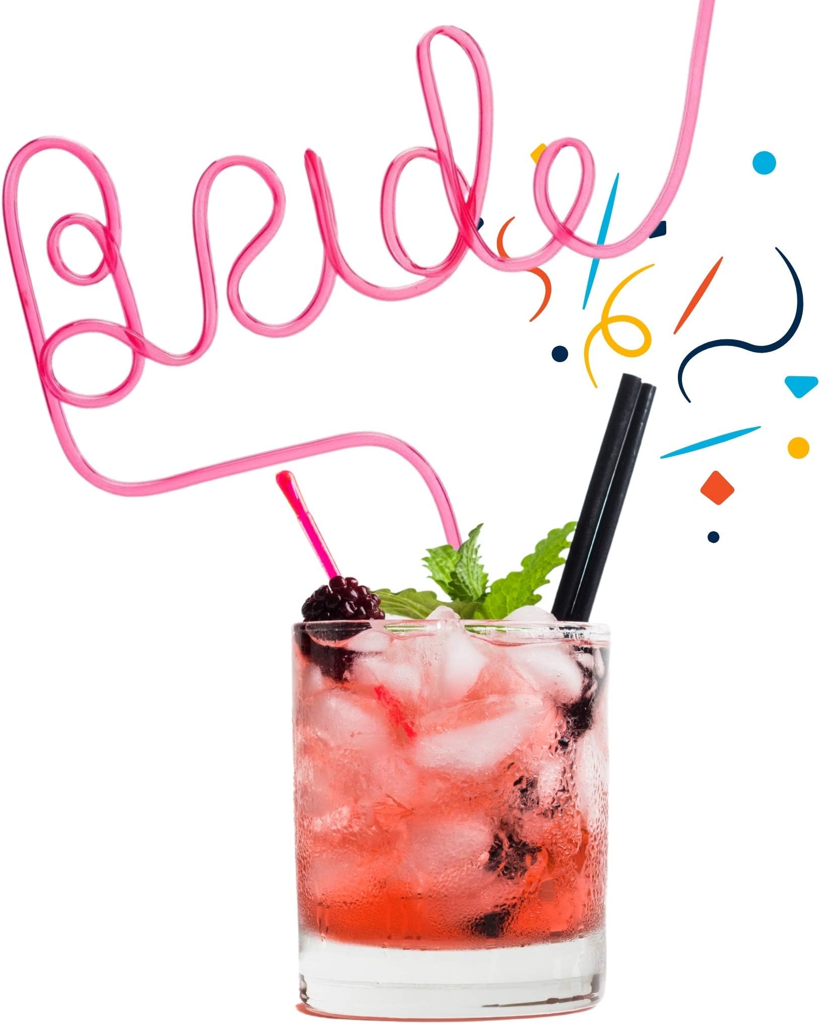 Party with Emma Bride to be Pink Straw Engagement Parties Bridal Showers Bachelorette Party Large Bride Straw Bridal Shower Decoration Bride to Be Gift (Pink)