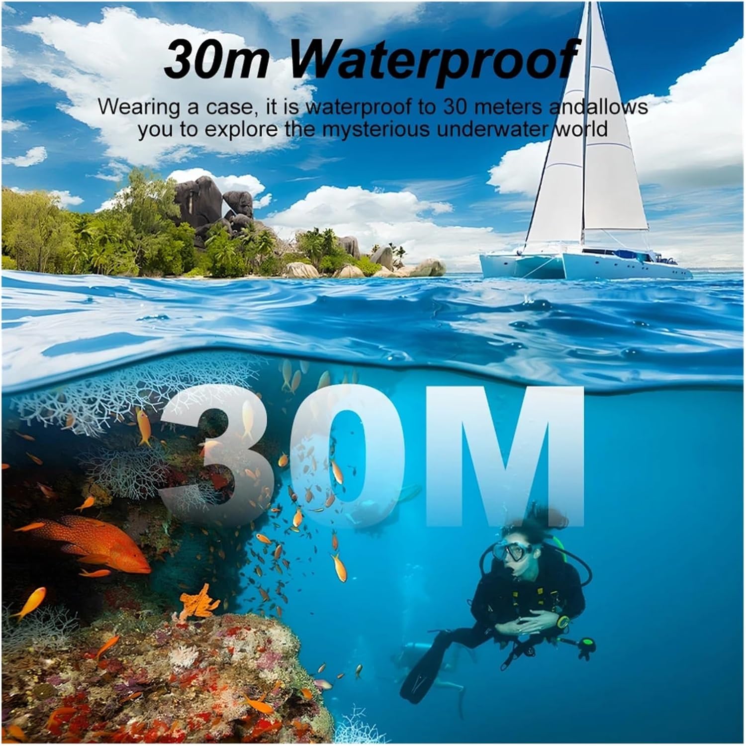4K Action Camera Ultra HD 16MP WiFi 2.0 Inch Screen 170D DVR Webcam Underwater 30M Helmet Video Recording Sport Camera(NO Card)