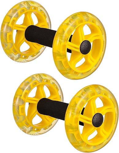 Dual-wheel Ab Roller for Core Strengthening with Non-slip Handles Lightweight Fitness Roller for Men and Women Portable Exercise Equipment to Burn