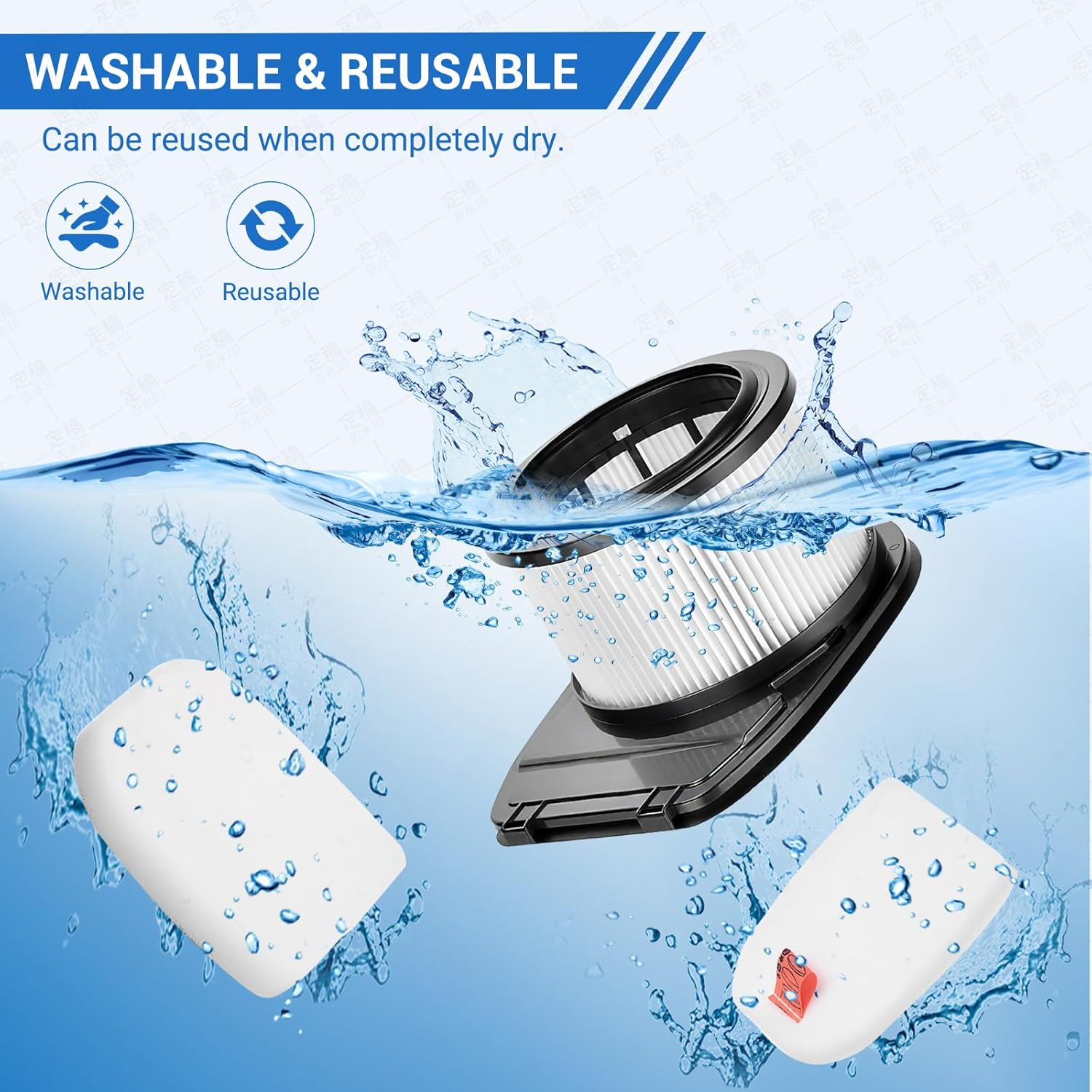 2 Pack HEPA + 4 Pack Foam & Felt Filter Replacement for Shark IZ662H IZ682H IZ631H WZ531H IZ640H Vertex Pro Lightweight Cordless Stick Vacuum | Replace Part XHFIZ500 & XFFKIZ600 - Image 6