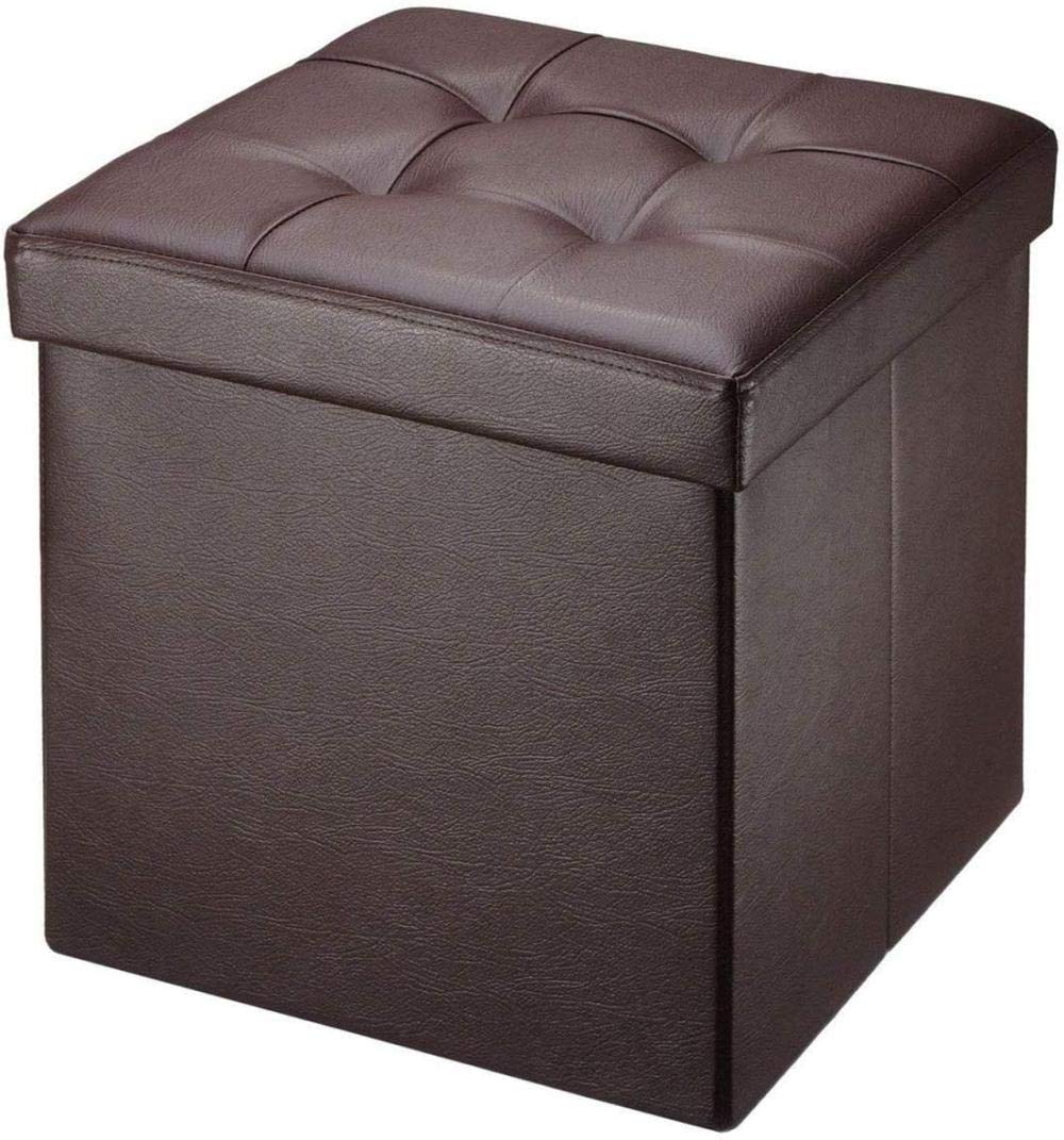 Tabouret de repose-pieds de cube pliable en cuir pour optimiser le rangement