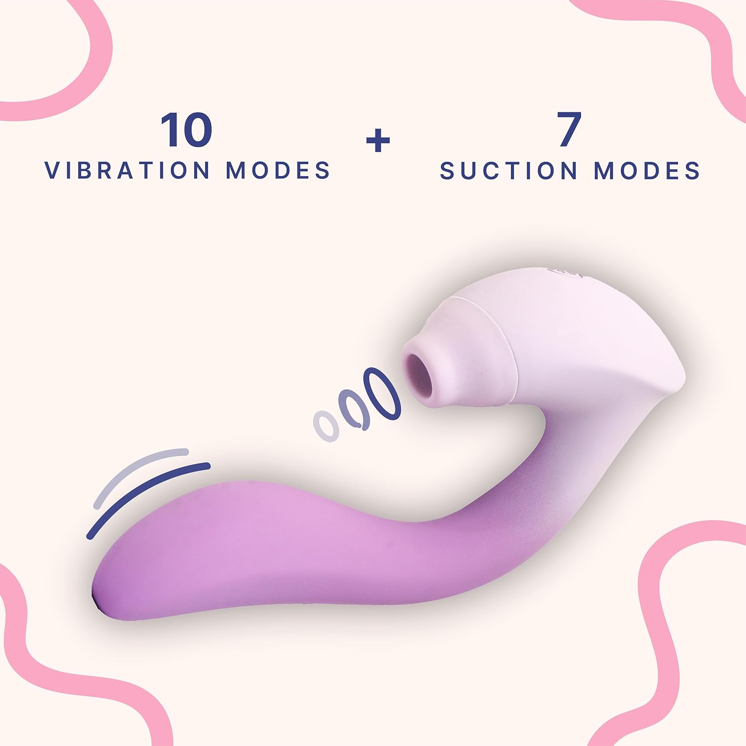 Familiar 2 in 1 Personal Vibrator Massager for Women, Suction & Vibration with 3 Interchangeable Suction Heads, Cordless, 10 Modes, Female Tools for Relaxation & Muscle Relief, Rechargeable