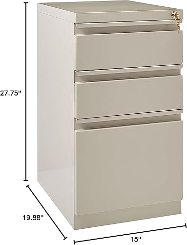 Miniatura 2 de Hirsh Archivador de 3 cajones de extensión completa de grado comercial de 20 pulgadas de profundidad, color gris claro