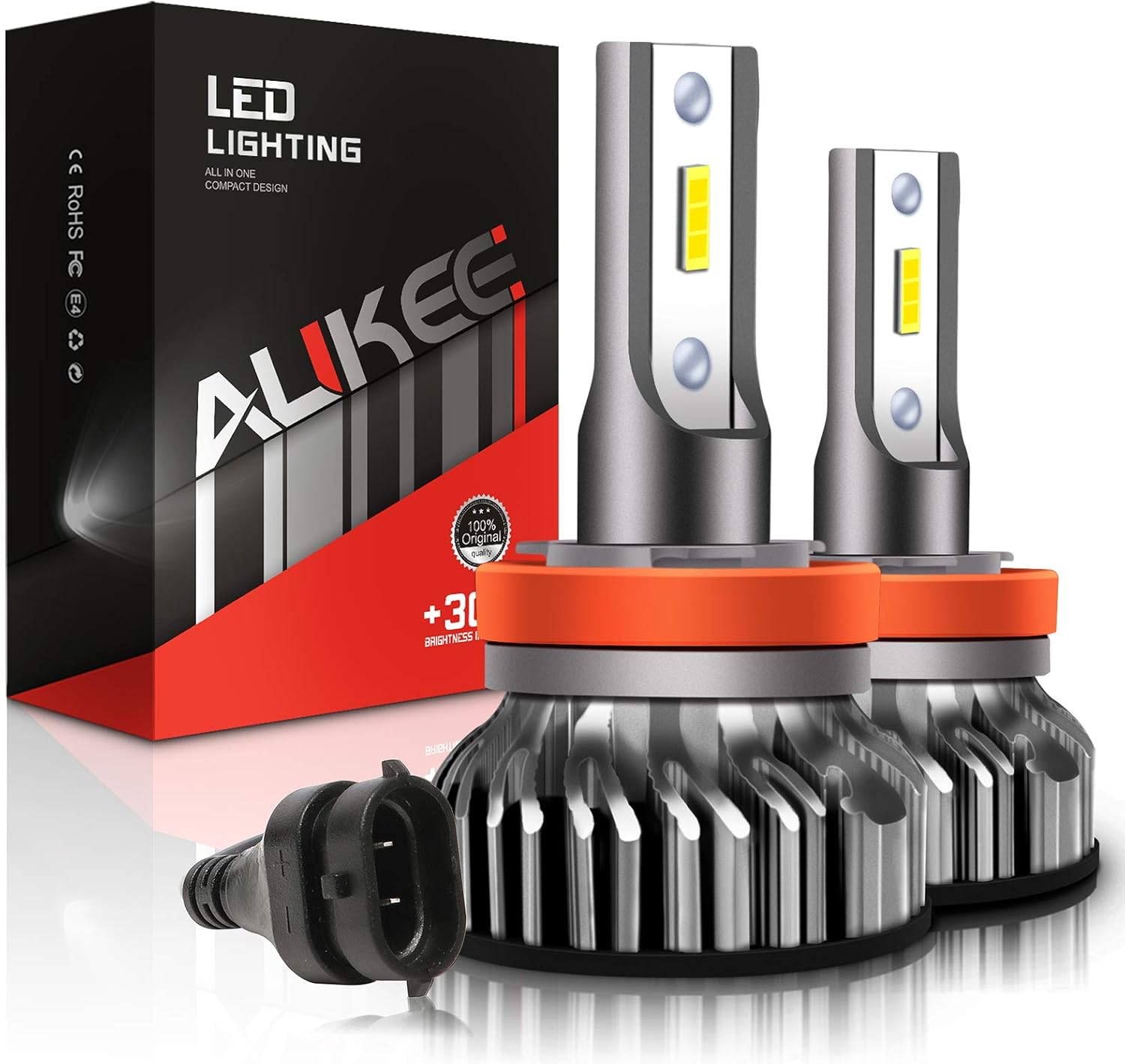 Aukee H11 LED Bulbs, 50W 10000 Lumens Extremely Bright 6000K H8 H9 CSP