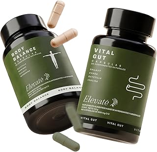 Duo Vital Gut & Body Balance | Dúo 2 x 90 Cápsulas | Suplemento Completo para la Salud Digestiva y Metabólica con Moringa, Chaga, Shilajit, Inulina, Bayetilla, Canela y Berberina