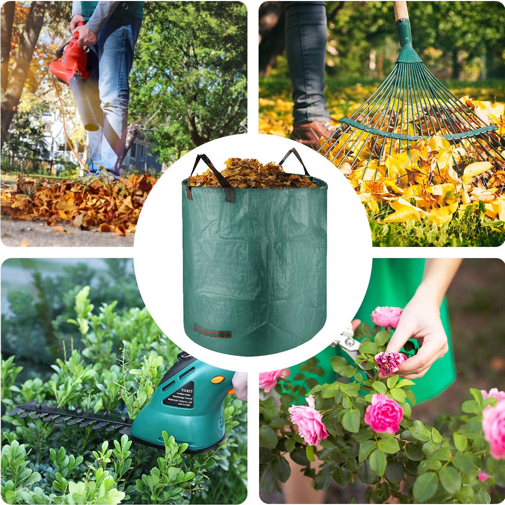 3 Sacchi Da Giardino 272L Verde - Pieghevoli, In Polipropilene, Per Foglie E Rifiuti - Foto 7