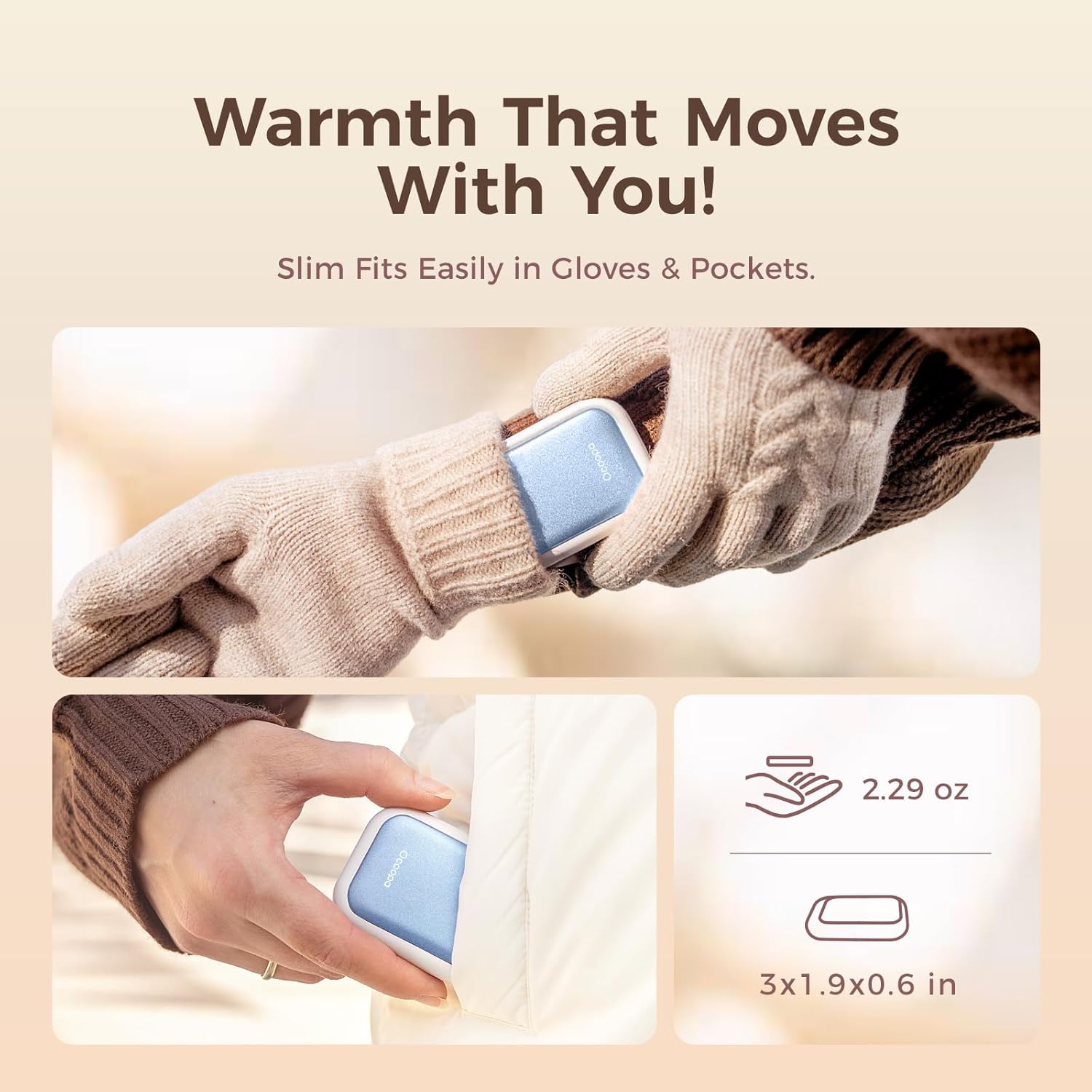 OCOOPA hand warmers features and specifications