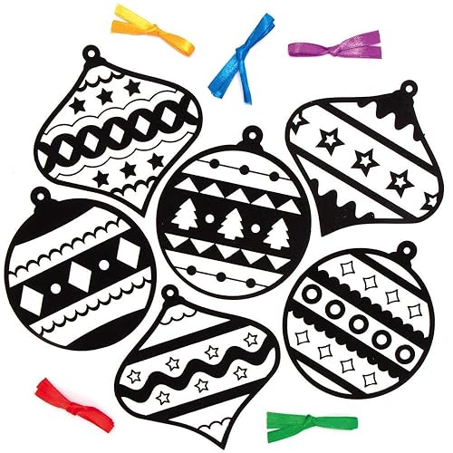 Miniatura 2 de Baker Ross AX572 - Adorno navideño mullido de arte, paquete de 15, adornos festivos para arte creativo y actividades artesanales para pintar y