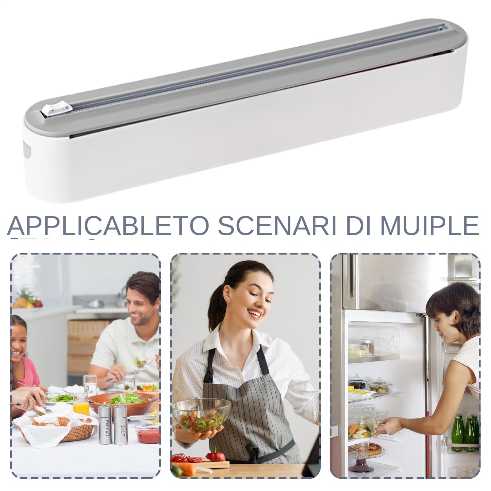 Dispenser Carta Forno Alluminio Pellicola Magnetica, – Taglio Pulito E Sicuro, Retro Magnetico, Dimensioni Regolabili Da 15 A 30 Cm, Dispenser Per Carta Stagnola E Alluminio Film Con Taglierine