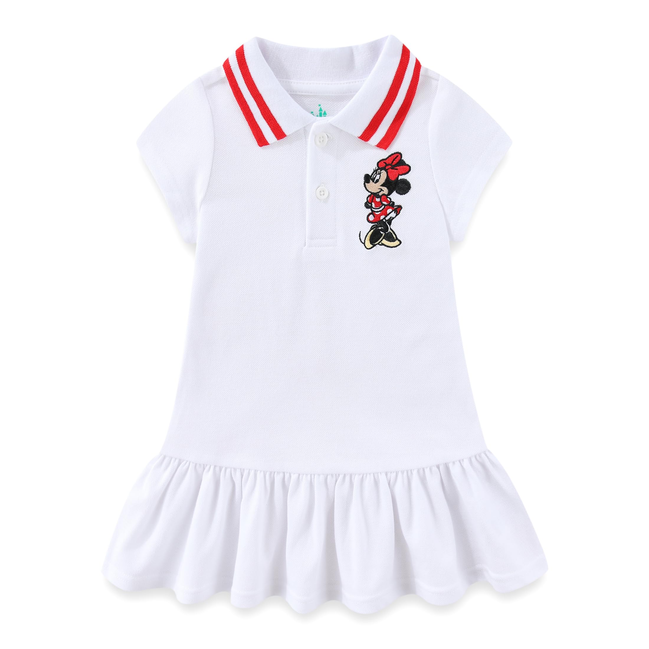Disney Minnie Mouse Baby Toddler Tennis Dress, White, 12 Months