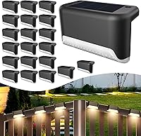 20 Pack Solar Deck Lights Outdoor Waterproof LED Step Lights for Stairs Fence Yard Patio Garden Pathway Warm White