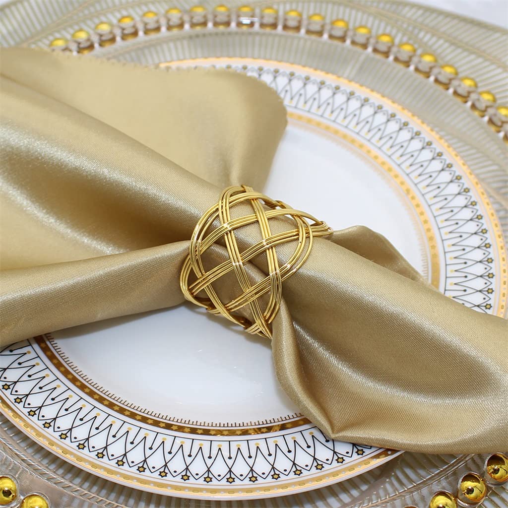 Anelli portatovaglioli Dorati Portatovaglioli in Metallo Twist Portatovaglioli Anello per Matrimoni Cena Banchetto Buffet Decorazioni per la tavola (Oro 6 Pezzi)
